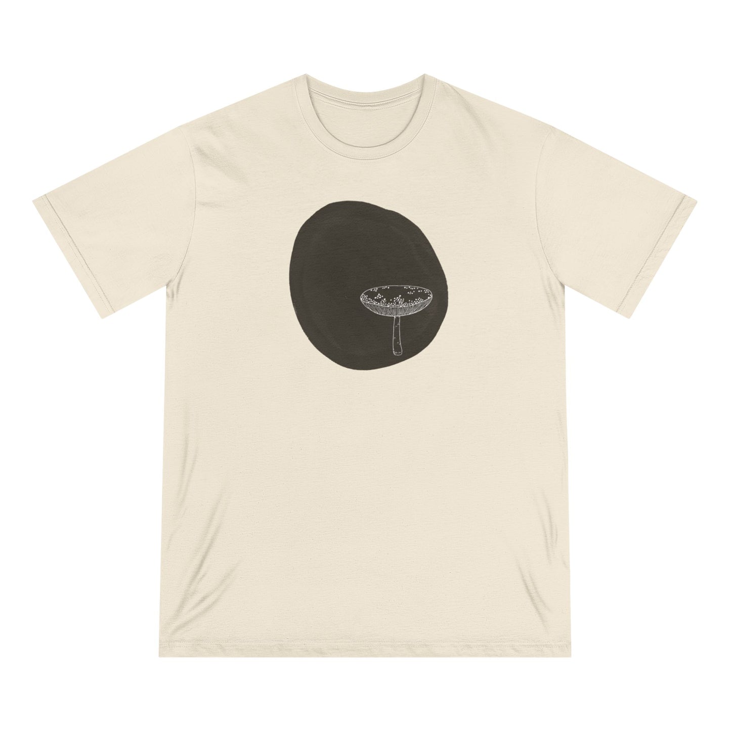 Organic T-shirt - 100% Organic Cotton Mushroom Unisex Design - Eco Friendly Minimal Urban Modern Arty Shirt Size XS-3XL (black mushroom