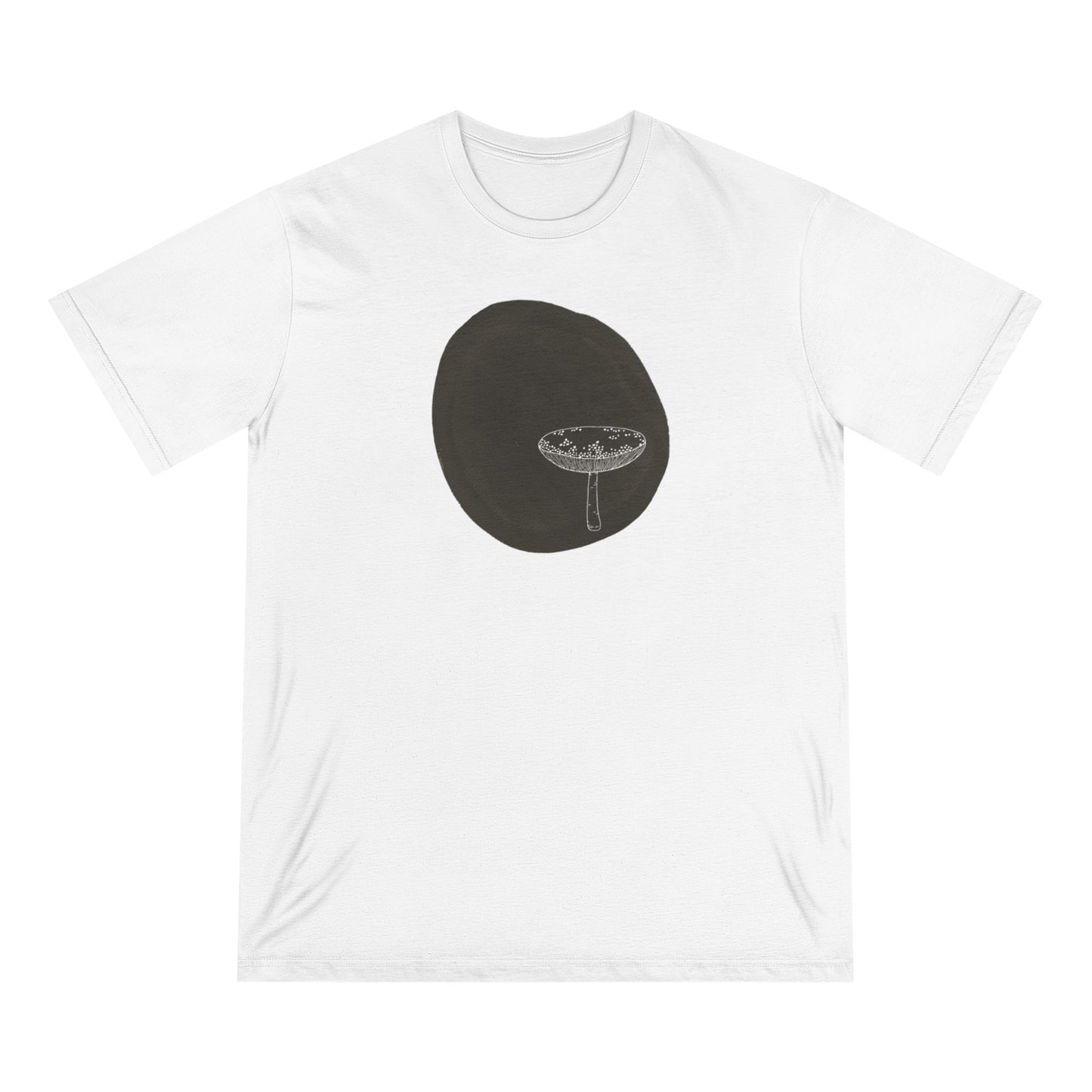 Organic T-shirt - 100% Organic Cotton Mushroom Unisex Design - Eco Friendly Minimal Urban Modern Arty Shirt Size XS-3XL (black mushroom